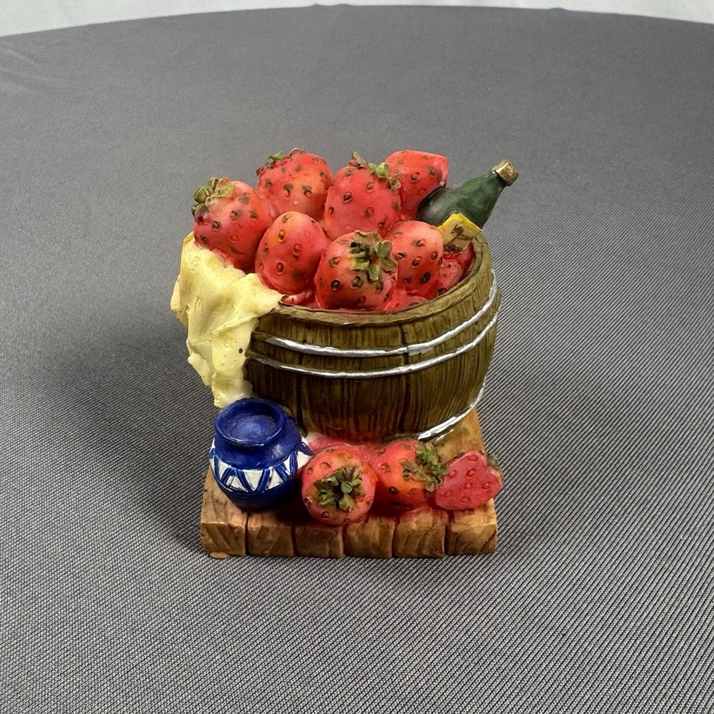 Small Vintage Figurine Of Barrel Off Strawberries